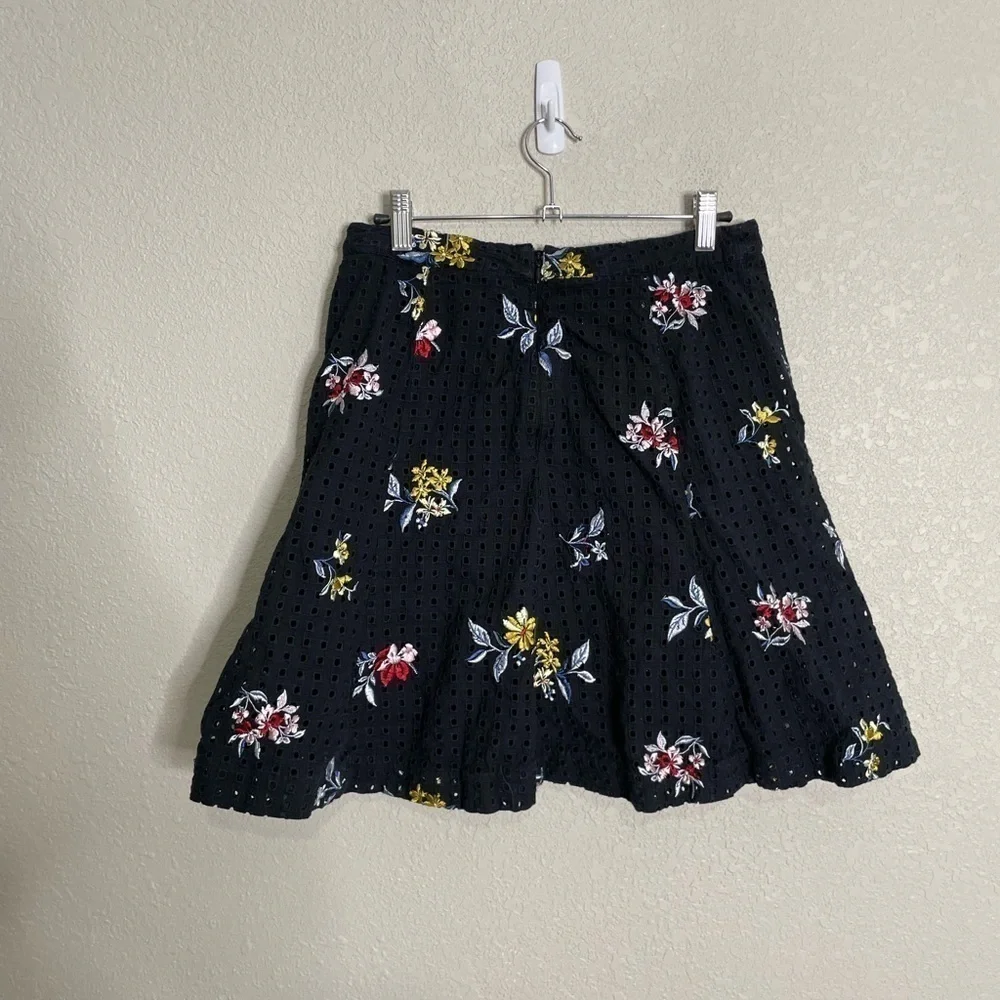Ann Taylor Floral Black Flounce Skirt 4
